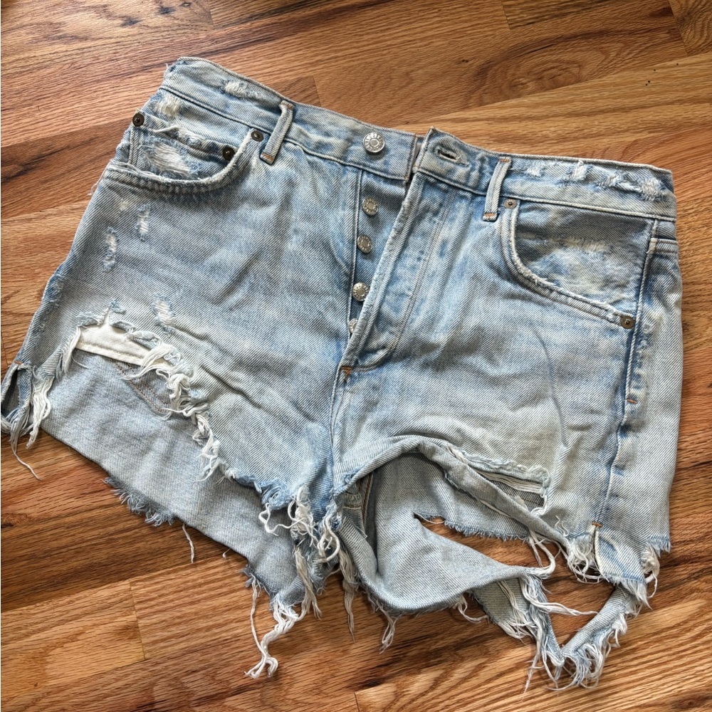 Agolde Distressed Denim Shorts